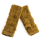 Flower Crochet Fingerless Gloves by Nirvanna Designs