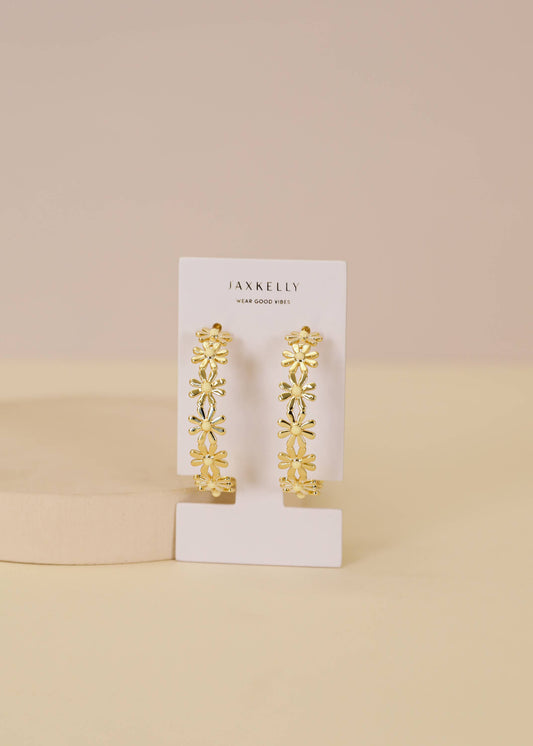 Daisy Chain Hoop Earrings by JaxKelly | Enamel and Gold - Zen&Zip