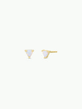 Mini Energy Gem - White Opal - Gold Earrings - Zen&Zip