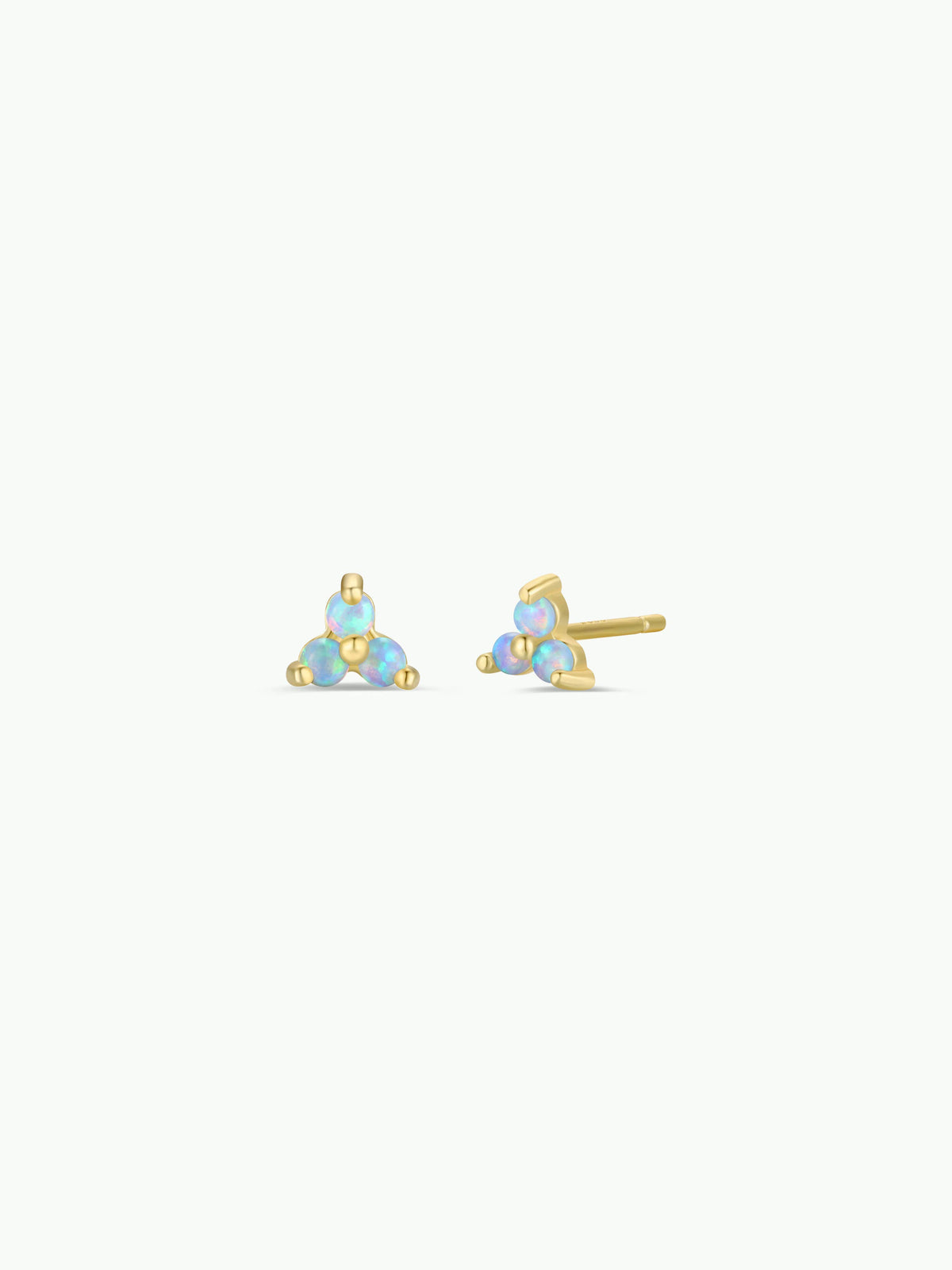 Trio Cluster Gold Earrings by JaxKelly | Fire Opal