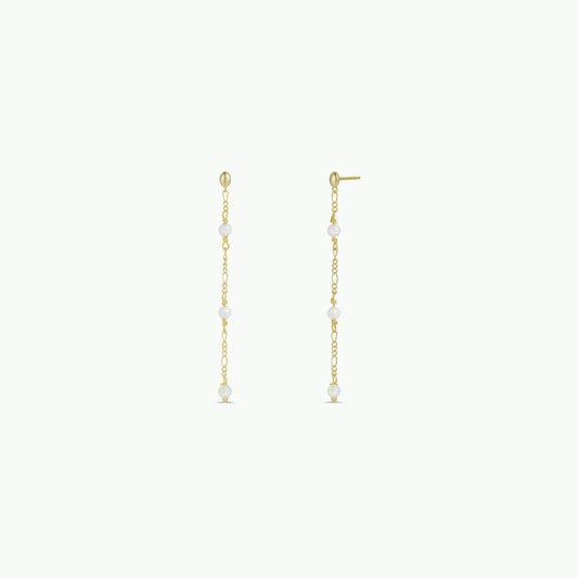 Gemstone Chain Drop Earring by JaxKelly | White Opal - Zen&Zip