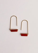 Drop Carnelian Agate Earrings by JaxKelly | Gold