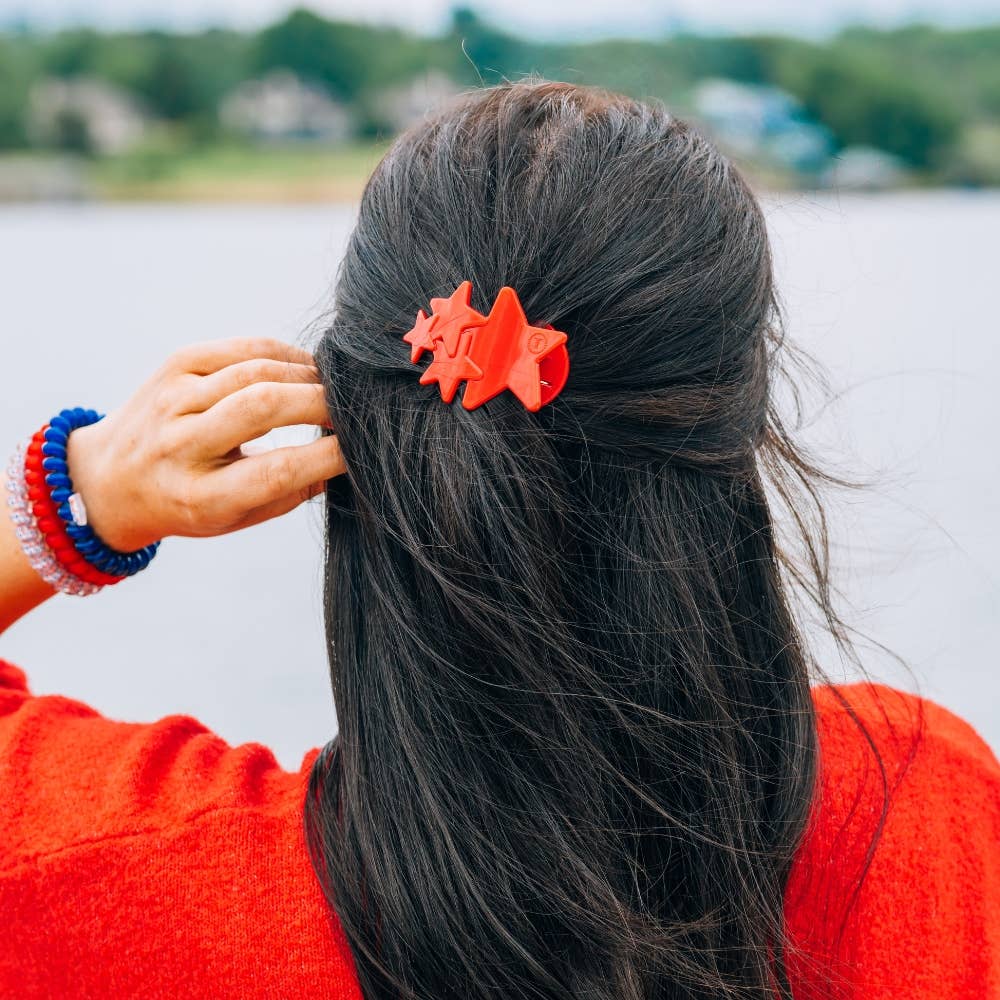 Flat Hair Clip | Small | Red Shooting Star - Zen&Zip
