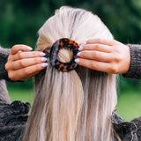 Tortoise Small Flat Circle Hair Clip