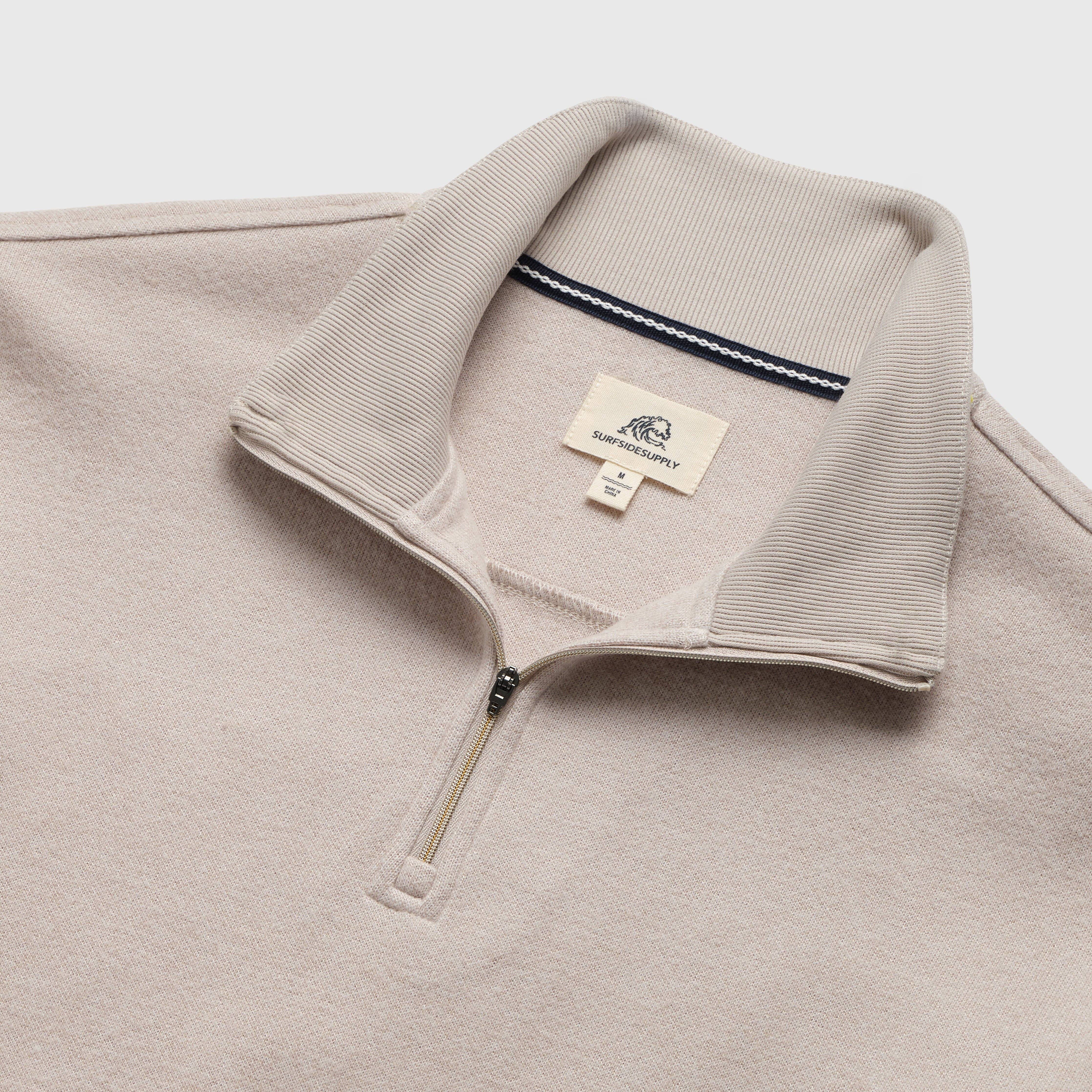 Bobby Cashmist Fleece Quarter Zip by SurfSideSupply | Taupe Grey Heather