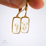 Tiny Rectangle Huggie Hoops: Fern - Zen&Zip