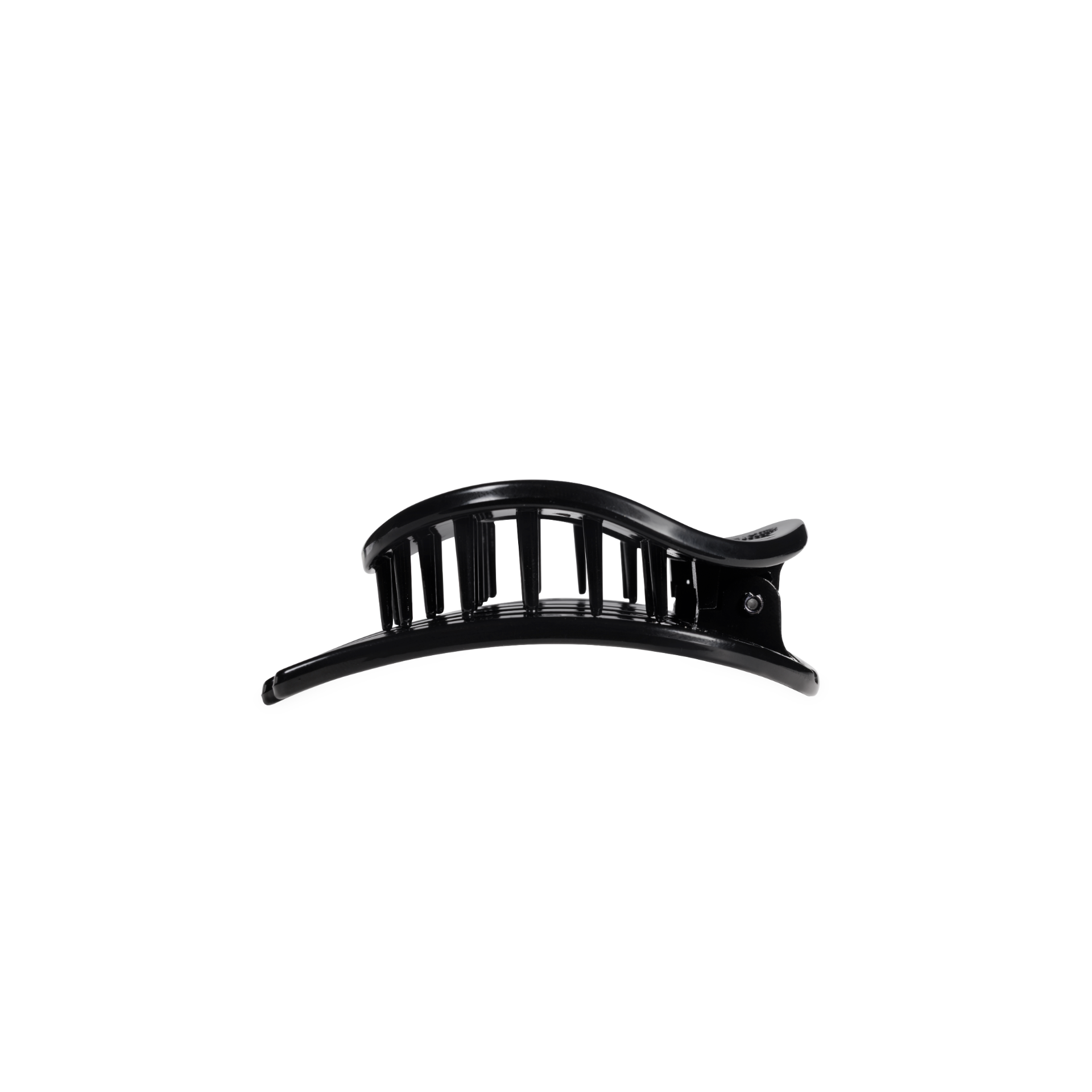 Jet Black Small Flat Circle Hair Clip