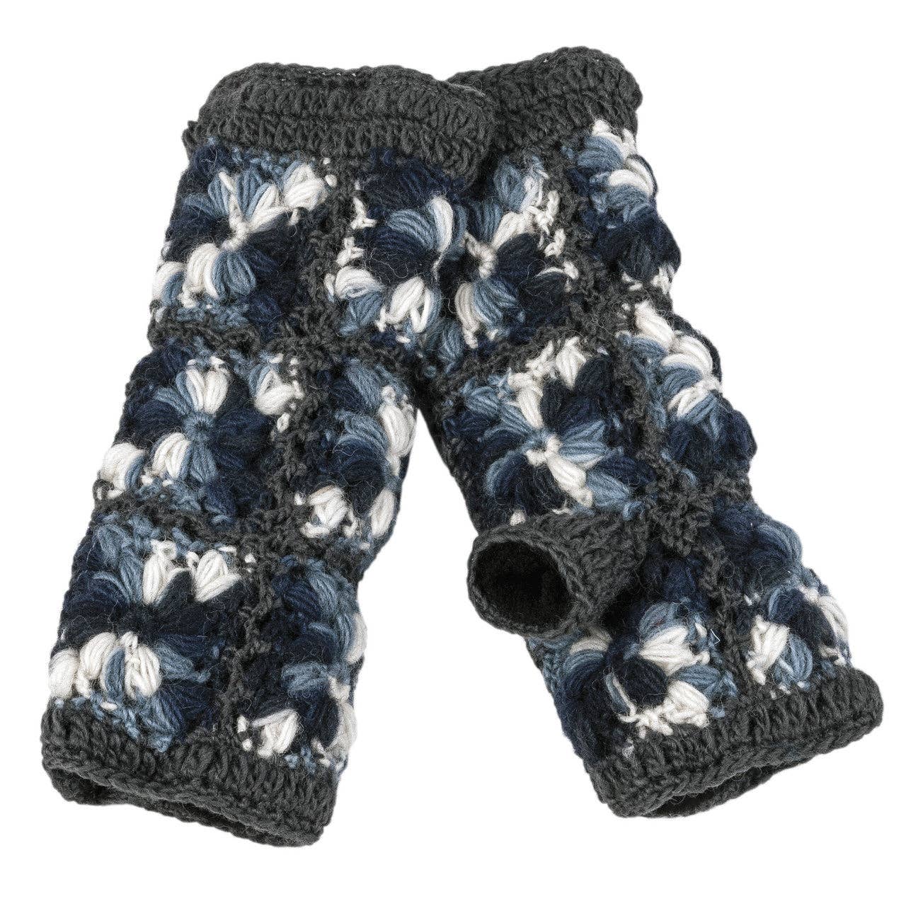 Flower Crochet Fingerless Gloves by Nirvanna Designs