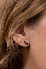 Crescent Gold Earrings by JaxKelly | Black Tourmaline - Zen&Zip
