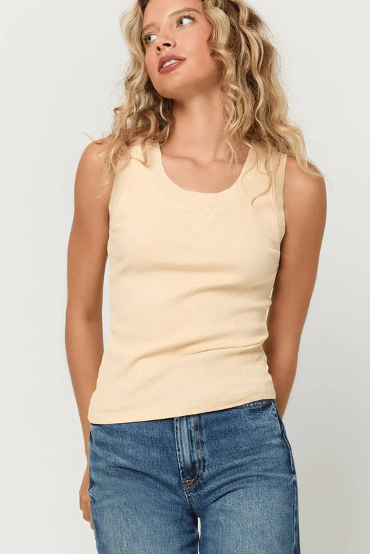 Salgado Rib Ringer Tank by Project Social T | Meringue - Front
