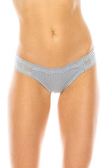 Youmita Super Soft Lace Band Thong-YM-33495-THG-S: Blue / S - Zen&Zip