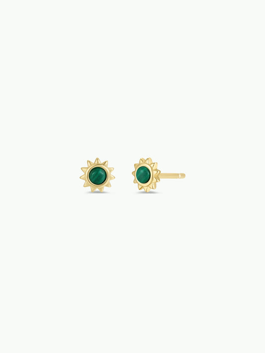 Sun Stud Earrings by JaxKelly | Malachite - Zen&Zip