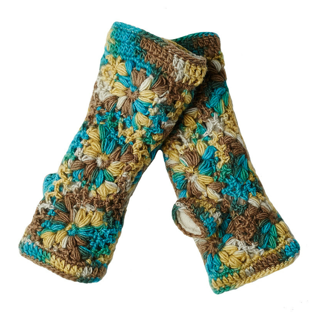 Flower Crochet Fingerless Gloves by Nirvanna Designs