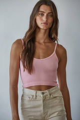 Knit Ribbed Seamless UV Neck Brami by By Together | Powder Pink - Zen&Zip