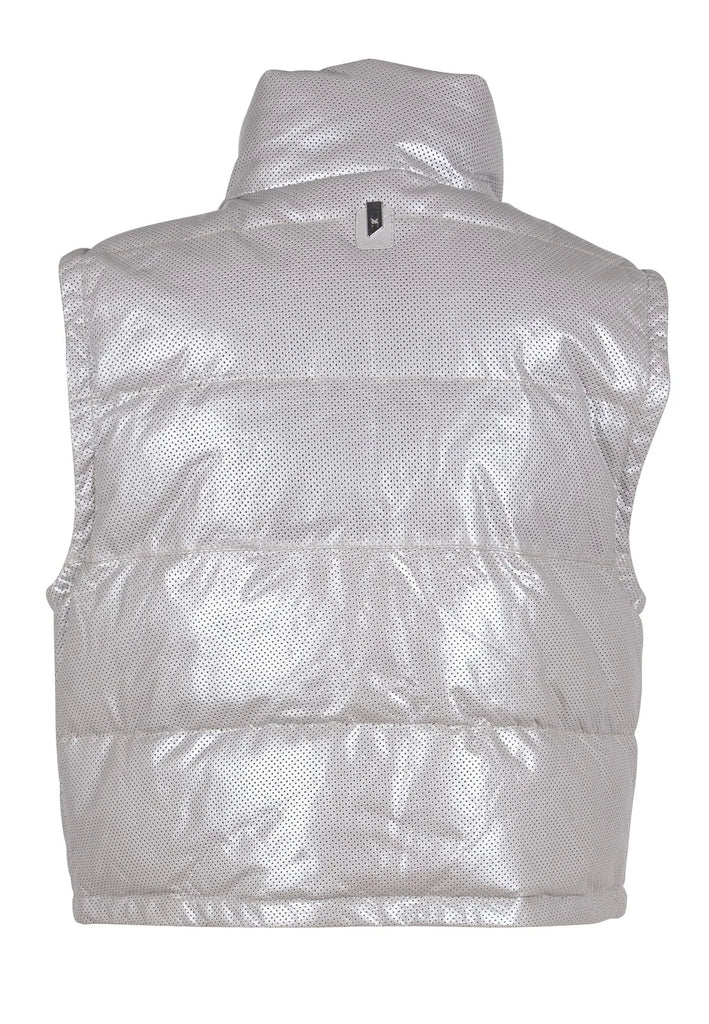 Ellice Perforated Vest Silver Metallic