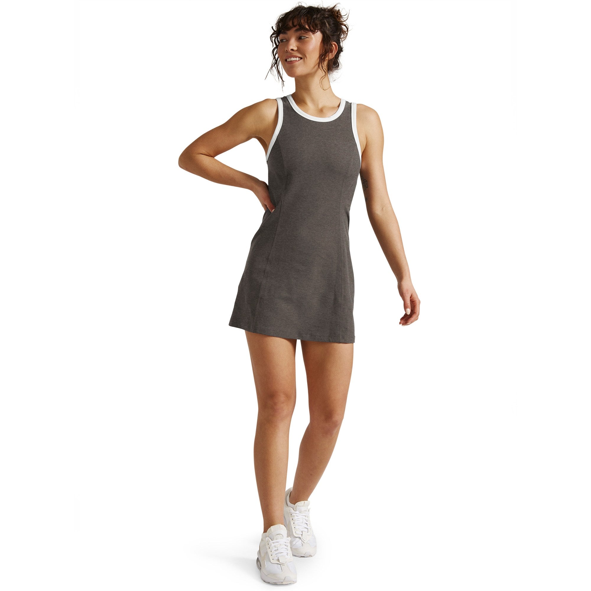 Spacedye Outlines Dress by Beyond Yoga | True Gray Heather/Cloud White