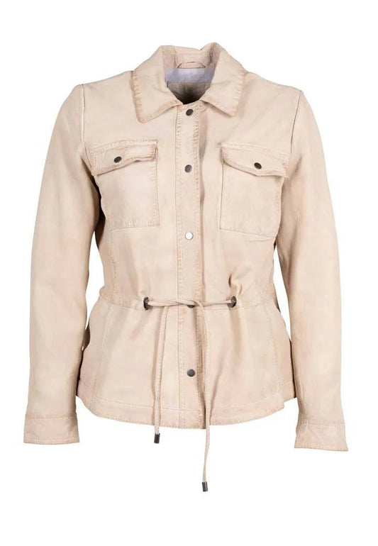 Amaly Drawstring Jacket by Mauritius | Chalk