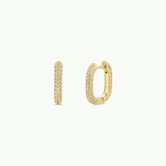 Gold Hoop Pave Earrings by JaxKelly | White CZ - Zen&Zip