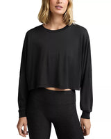 Studio Luxe Cropped LS Tee by Beyond Yoga | Black