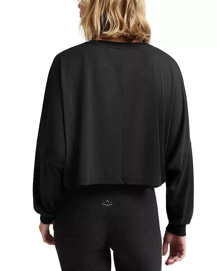 Studio Luxe Cropped LS Tee by Beyond Yoga | Black