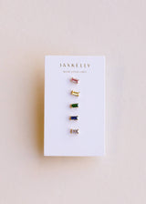 Baguette - Rainbow - Gold Earrings