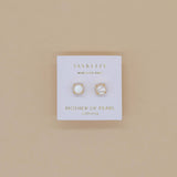 Round Gemstone Earrings by JaxKelly | Mother of Pearl - Zen&Zip