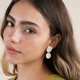 Circle Dome Clay Earrings by JaxKelly | Oat Milk