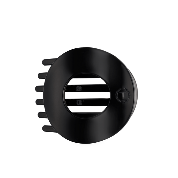 Jet Black Large Flat Circle Hair Clip