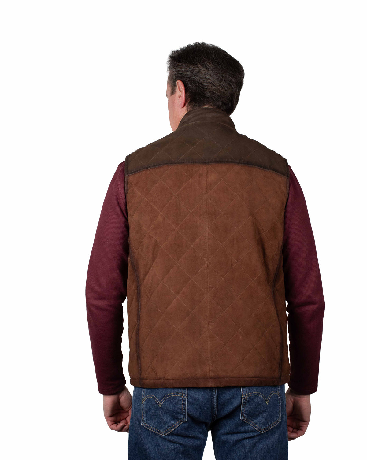Heritage Quilted Leather Snap Vest by Scully Leather | Brown