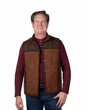 Heritage Quilted Leather Snap Vest by Scully Leather | Brown