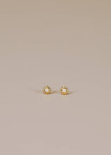 Sun Stud - White Opal - Earrings