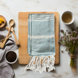 Fall Kitchen Hand Towels, Orange Cotton Dish Towels Tassels - Zen&Zip