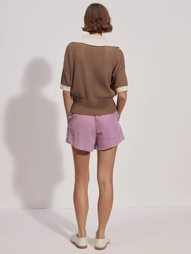 Finch Knit Polo Taupe Stone/ Whitecap