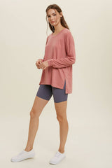 Hi-Low Melange Knit Top by Wishlist Apparel | Ginger
