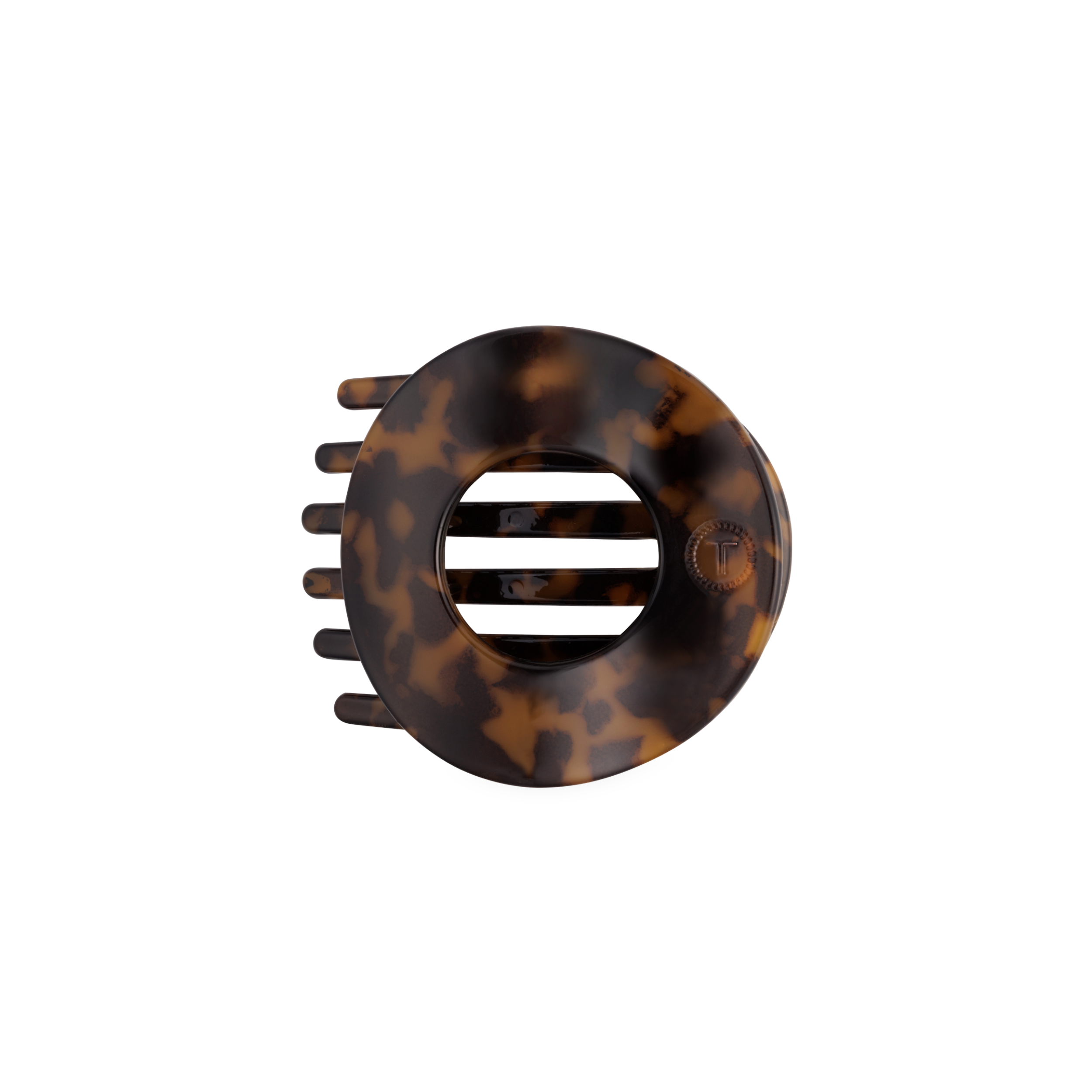 Tortoise Medium Flat Circle Hair Clip