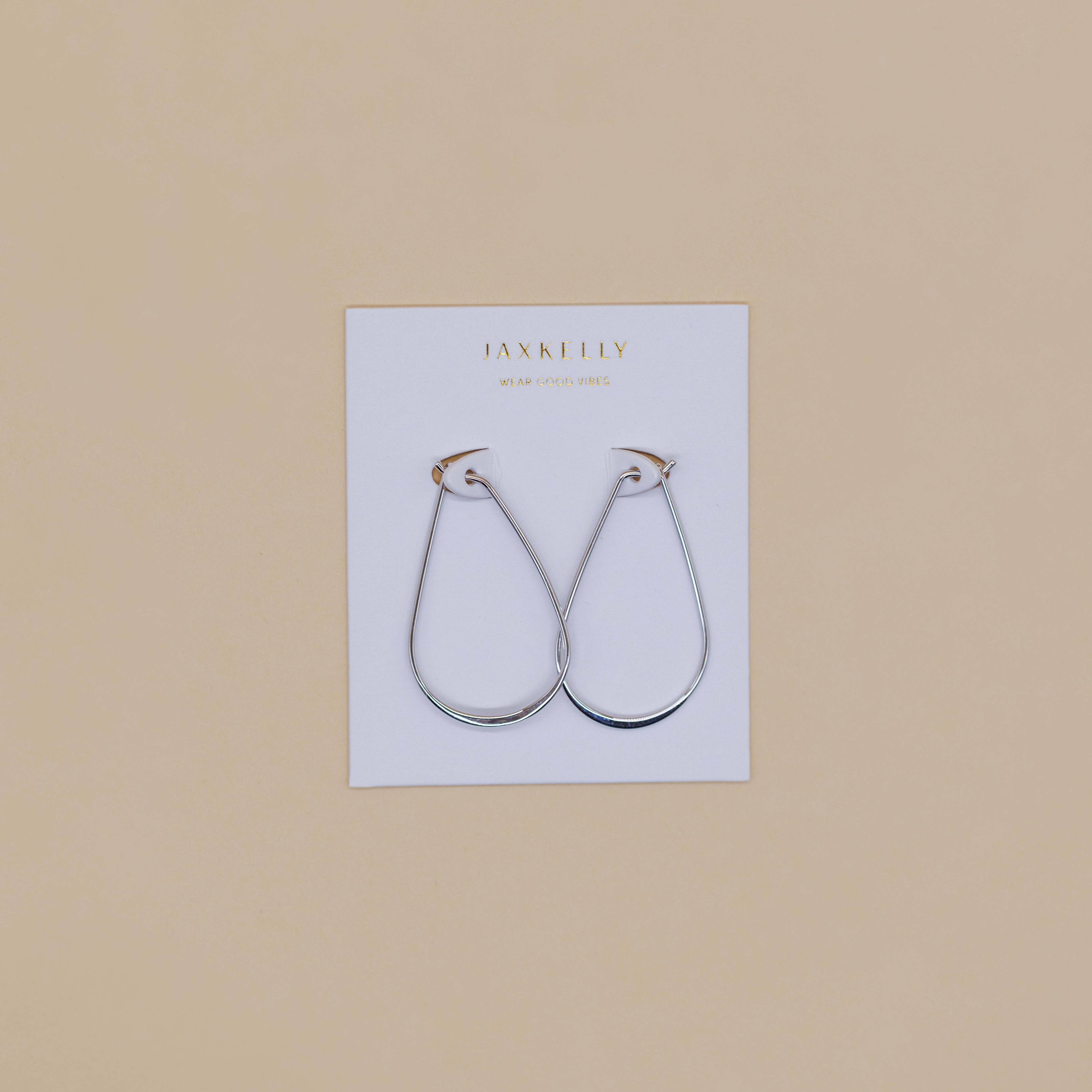 Silver Long Oval Hoop by JaxKelly - Zen&Zip