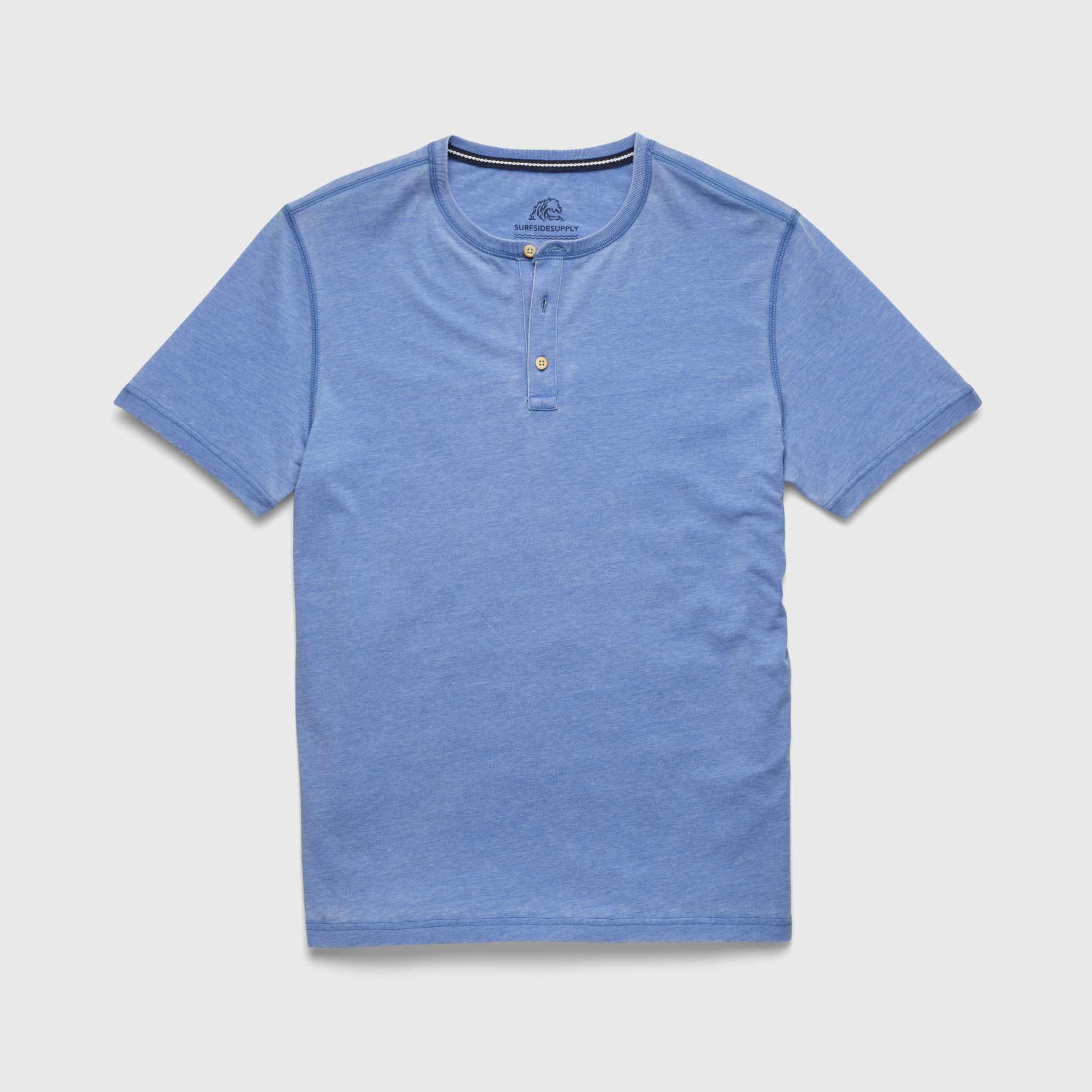 Sean Burnout Henley by SurfSideSupply | Wedgewood Blue - Zen&Zip