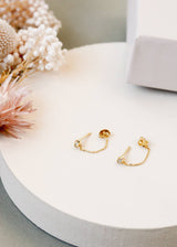 Chain Huggie - Stud - Gold Earrings - Zen&Zip