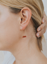 Drop - Carnelian Agate - Gold Earrings