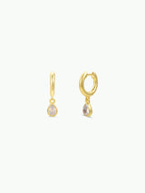 Teardrop Charm Hoop by JaxKelly | White CZ