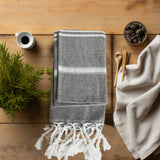 Kitchen or Bathroom Hand Towels with Tassels, Turkish Cotton - Zen&Zip