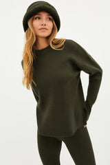 Beach Riot Callie Sweater in Olive Rib