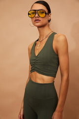 Beach Riot Mindy Top in Olive Cable