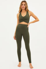 Beach Riot Piper Legging in Olive Cable