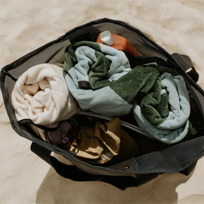 Beach Hauler™ Mini Mesh Beach Bag by Sande | Deep Sea