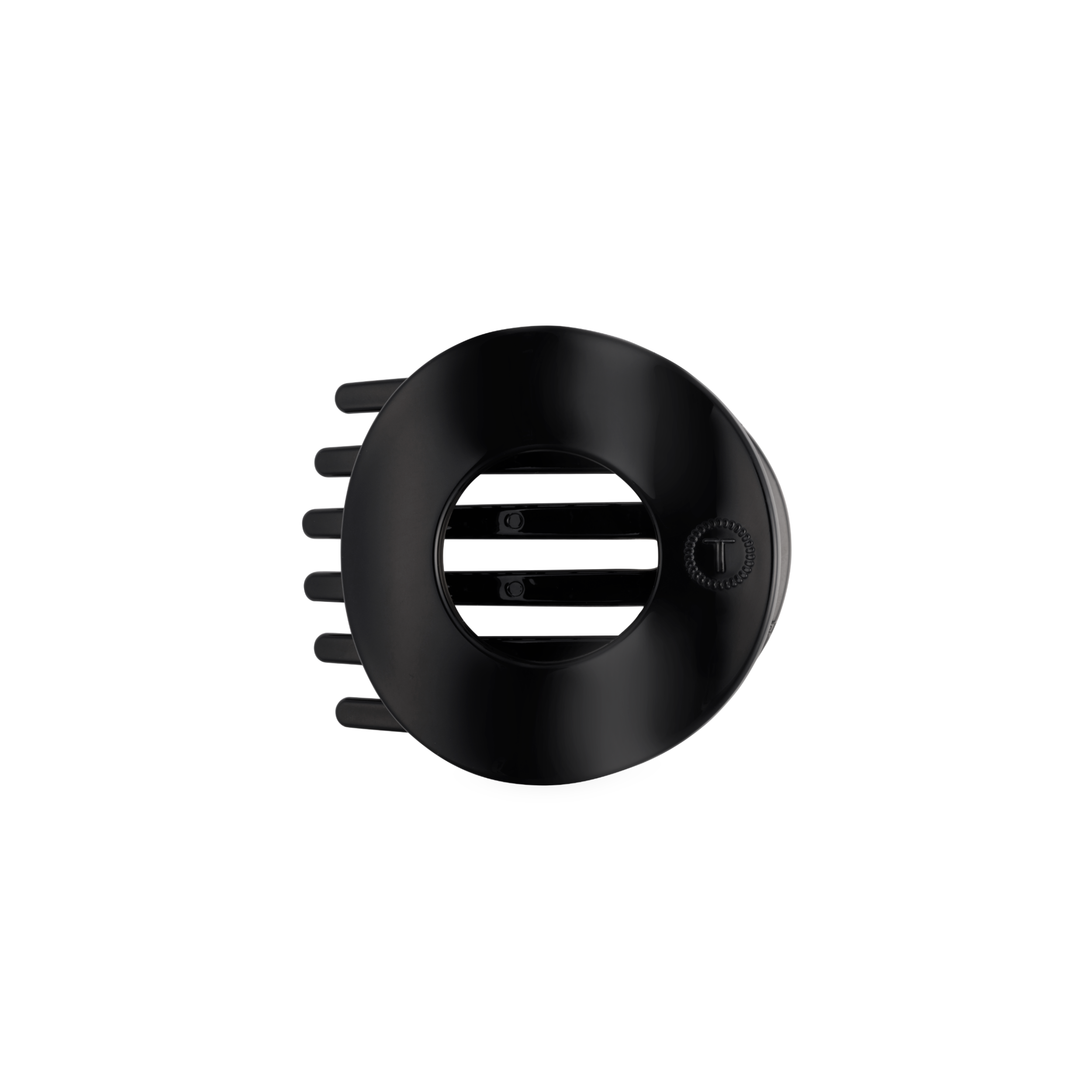 Jet Black Medium Flat Circle Hair Clip