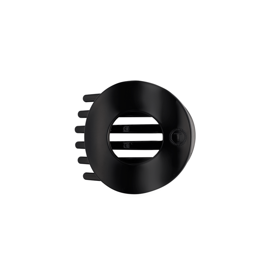 Jet Black Medium Flat Circle Hair Clip