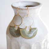 Emerald Fern Moon Shadow Earrings - Zen&Zip