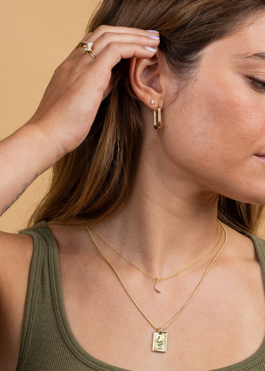 Tiny Crescent Moon Necklace by JaxKelly | Gold - Zen&Zip