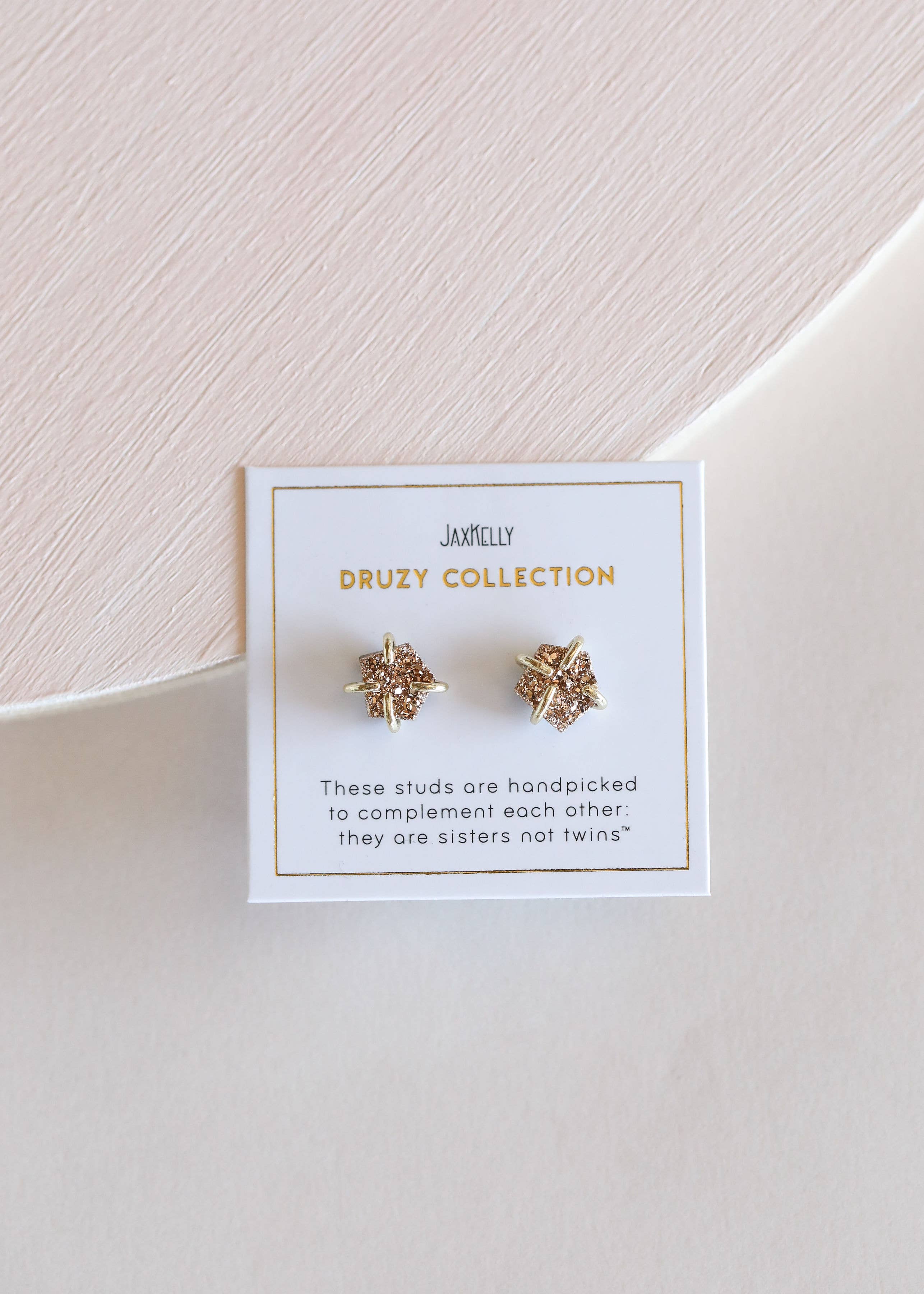 Druzy Prong - Rose Gold - Gold Earrings